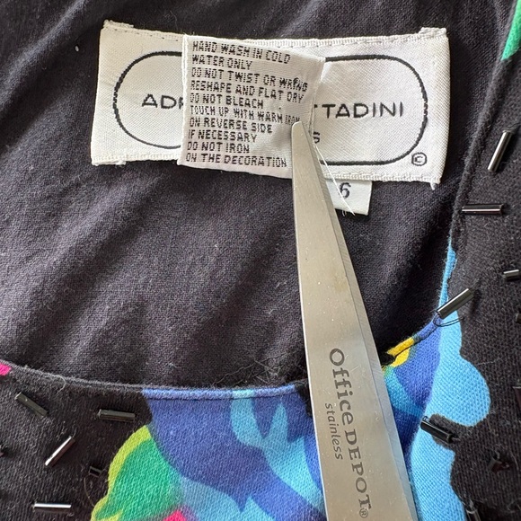 Adrienne Vittadini Black Midi Dress with Vibrant Floral Print - Picture 4 of 8